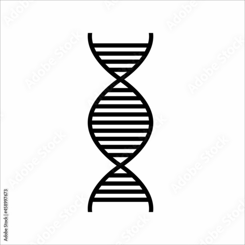 illustration of DNA. DNA molecule vector sketch.  DNA vector icon.