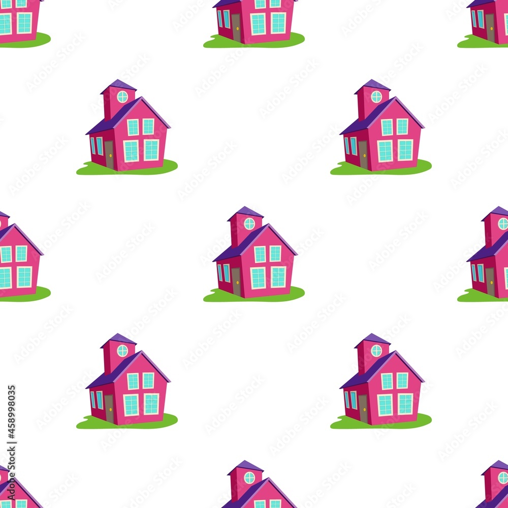 Colored house pattern seamless background texture repeat wallpaper geometric vector Colored house pattern seamless background texture repeat wallpaper geometric vector
