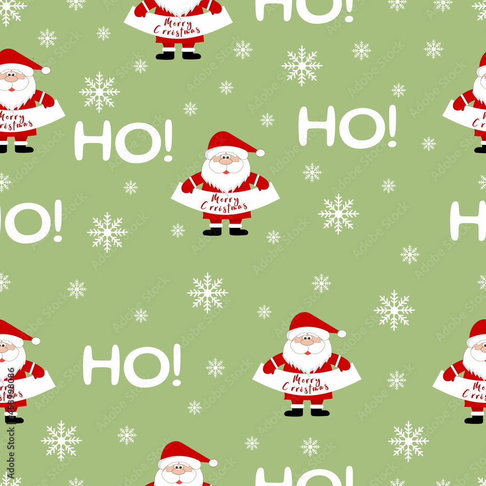 Vector Christmas cartoon seamless pattern,Cute Santa Clause character,design for gift and background