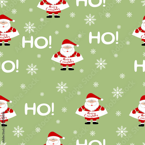 Obraz na płótnie Vector Christmas cartoon seamless pattern,Cute Santa Clause character,design for gift and background w salonie