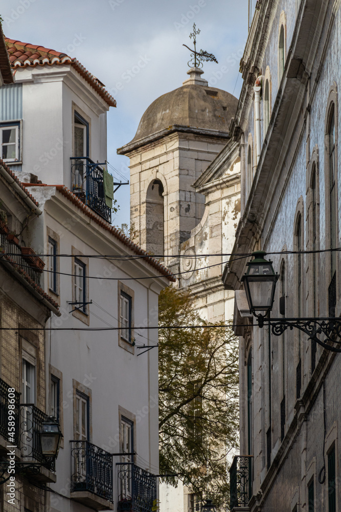 Historic traditional architecture in Lisbon city center, Portugal