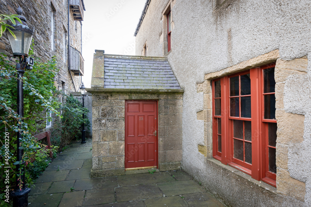 Red door and window Red door and window