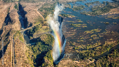 Aerial view of the Victoria Falls in Livingstone, Zambia. photo
