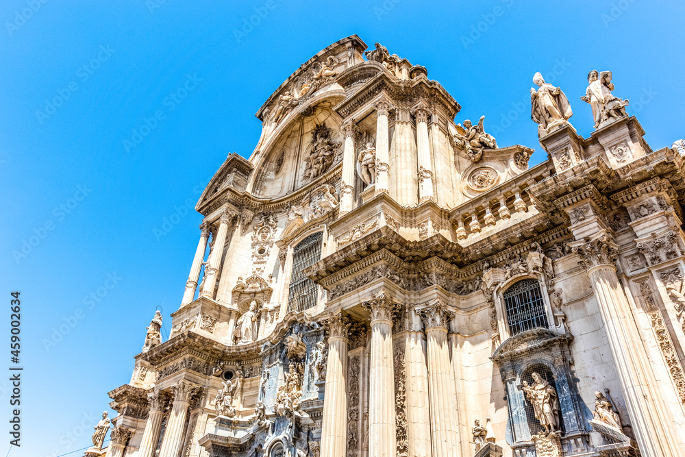 Facade of the cathedral church of Saint Mary in Murcia, Spain, Europe