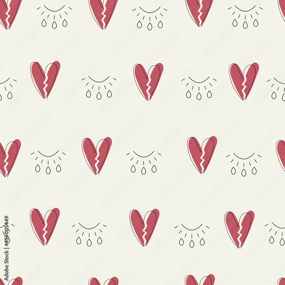 Vector seamless pattern with hearts.