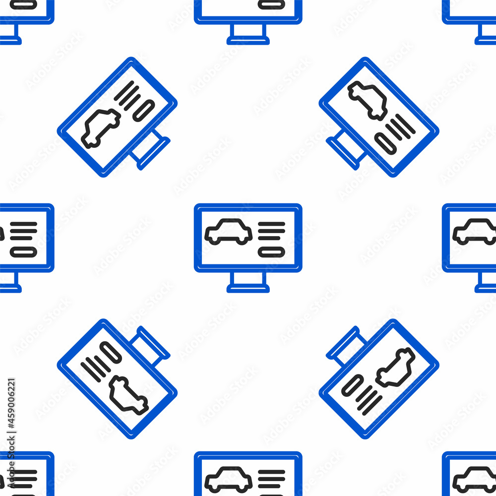 Line Hardware diagnostics condition of car icon isolated seamless pattern on white background. Car service and repair parts. Colorful outline concept. Vector Line Hardware diagnostics condition of car icon isolated seamless pattern on white background. Car service and repair parts. Colorful outline concept. Vector