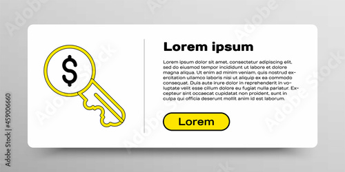 Line Rent key icon isolated on white background. The concept of the house turnkey. Colorful outline concept. Vector