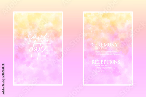 pastel watercolor invitation card background template vector illustration