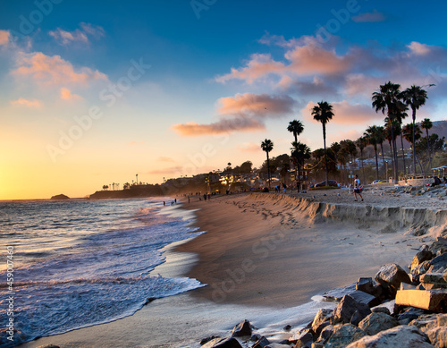 fall sunset at the beach