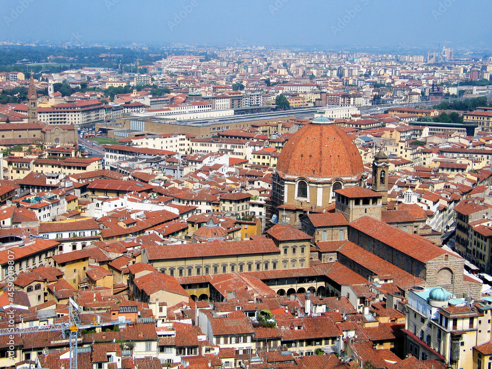 View over San Lorenzo Basilica, Florence, Italy
