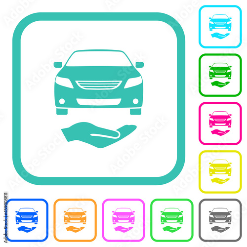 Car services solid vivid colored flat icons