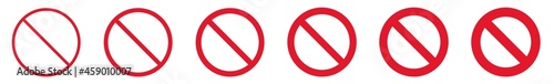 Prohibition Sign Icon Forbidden Sign Set | Prohibition Signs Icon Forbidden Vector Illustration Logo | Prohibition-Sign Icon Isolated Red-Prohibition-Sign Collection