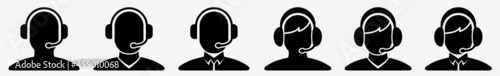 Call Center Icon Call Centre Agent Set | Call Center Support Icon Service Operator Vector Illustration Logo | Support-Icon Isolated Call Center-Service Collection