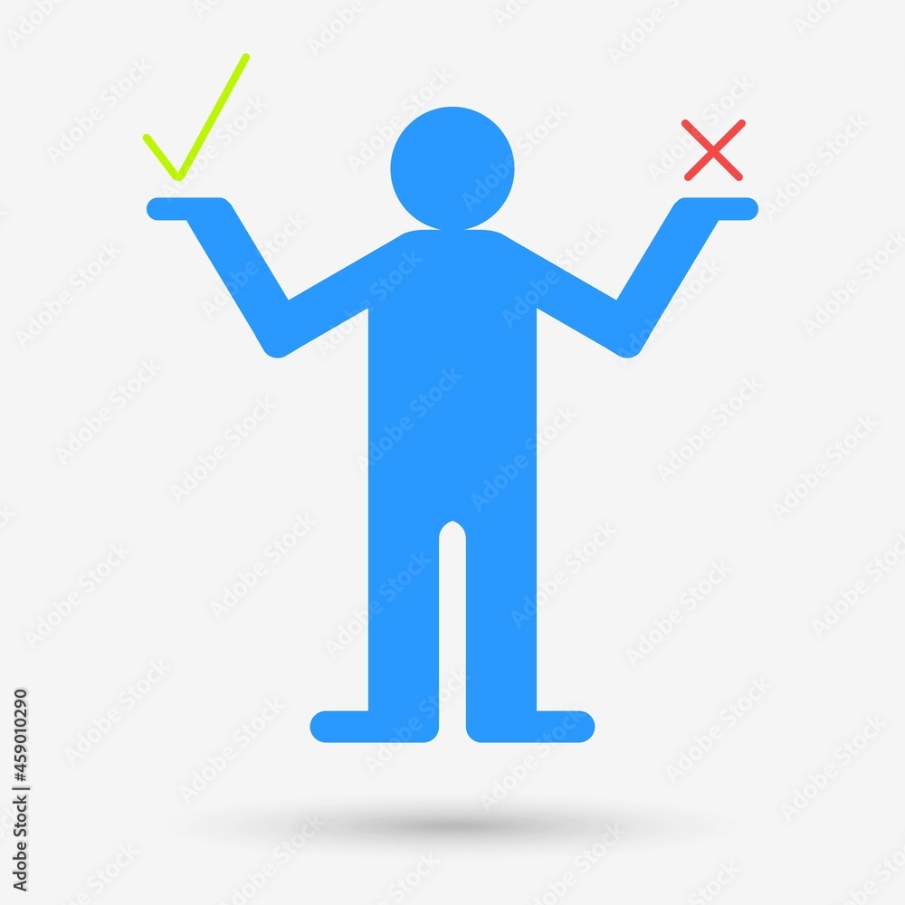 Man icon choice isolated object. Vector illustration.