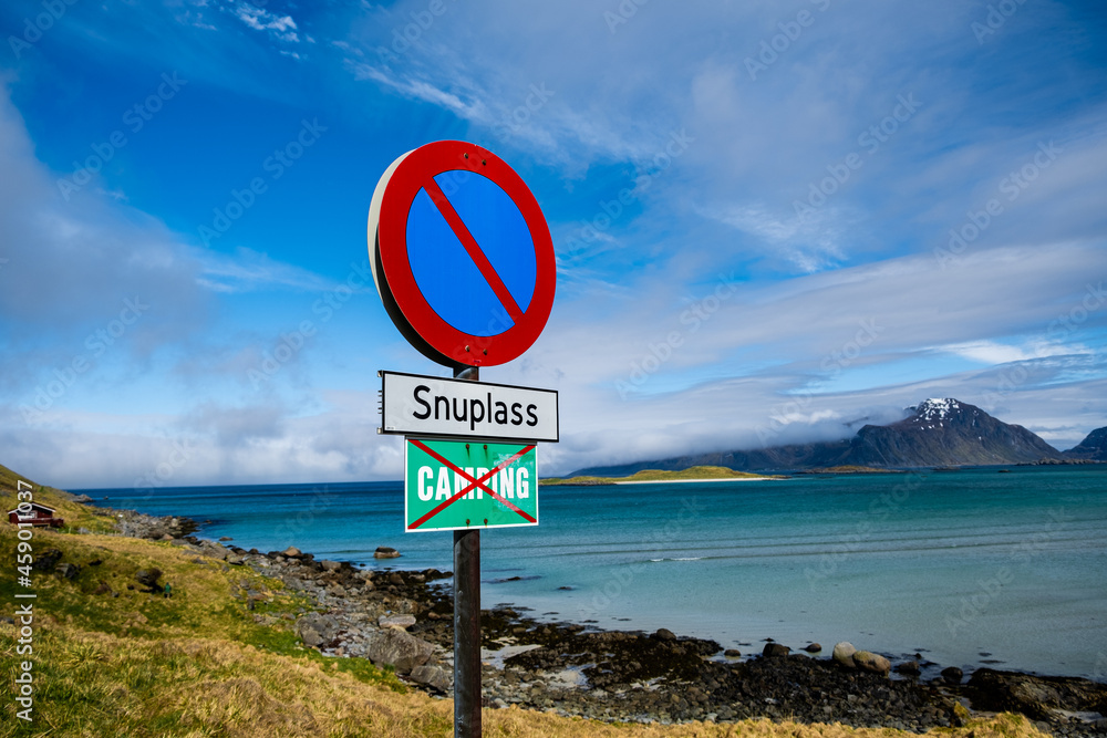 beautiful scenery of lofoten island Norway tourist destination