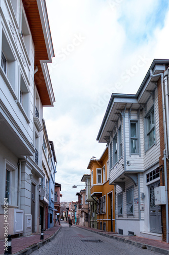 KADIRGA, ISTANBUL, TURKEY - DECEMBER 26, 2020: Historical Houses in Kadırga District