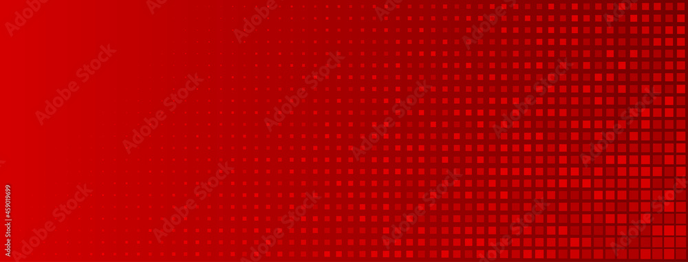 Abstract halftone background made of small square dots of different sizes in red colors Abstract halftone background made of small square dots of different sizes in red colors