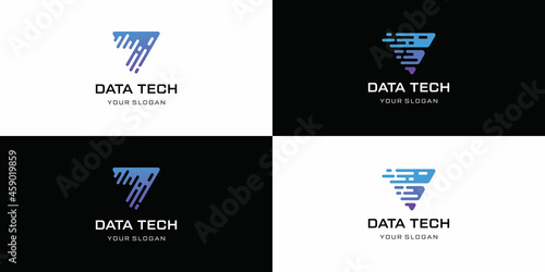 Collection of modern technology logo templates