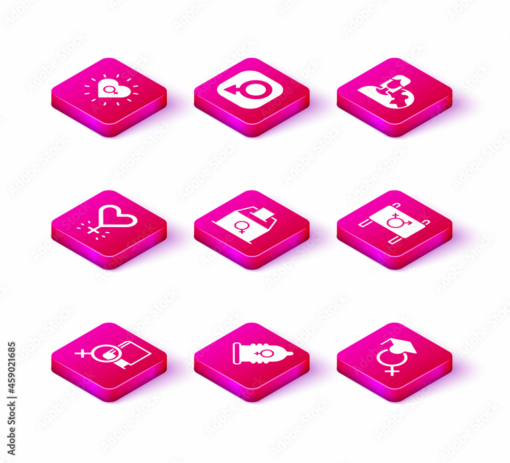 Set Book about women, Condom, Feminism, Female vote right, Teacher, Feminist activist, Women from different countries and Male gender icon. Vector Set Book about women, Condom, Feminism, Female vote right, Teacher, Feminist activist, Women from different countries and Male gender icon. Vector