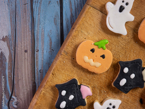 Halloween gingerbread cookies  for food and holiday concept