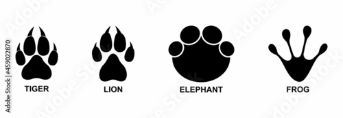 animal footprint icon set, animal footprint vector set