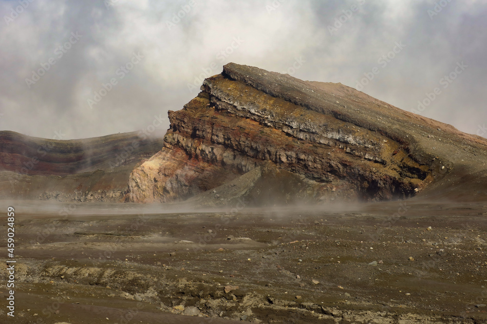 custom made wallpaper toronto digitalCrater of active volcano Goreliy smoke and clouds. Kamchatlka peninsula. .