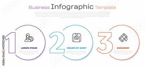Set line Women from different countries, Feminist shirt and Packaging of birth control pills. Business infographic template. Vector