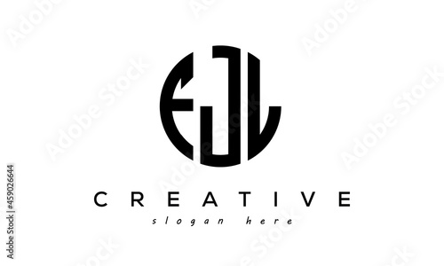 Letters FJL creative circle logo design vector photo