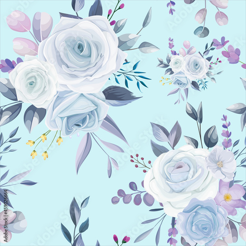 beautiful white Christmas floral seamless pattern design