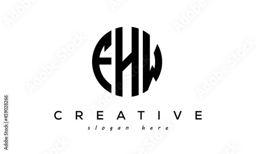 Letters FHW creative circle logo design vector photo