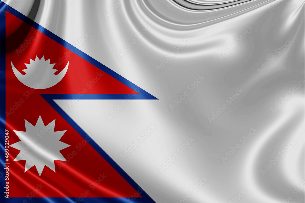 Nepal fabric flag waving . 3D illustration Nepal fabric flag waving . 3D illustration