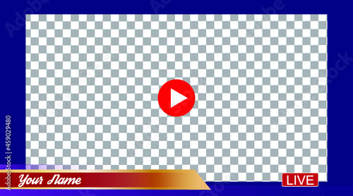 frame template for live video streaming or video editing compatible on all platforms landscape 16:9 dimensi	