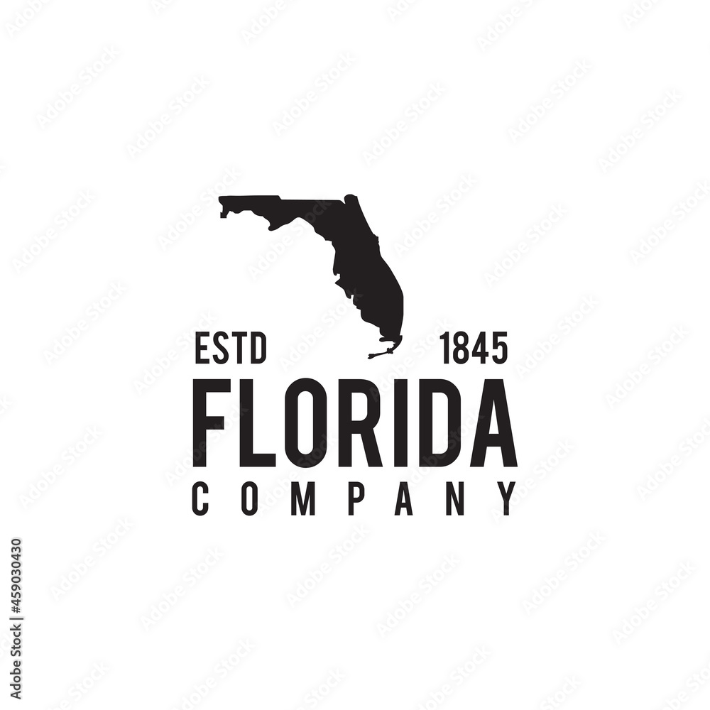 Florida map state logo design Florida map state logo design