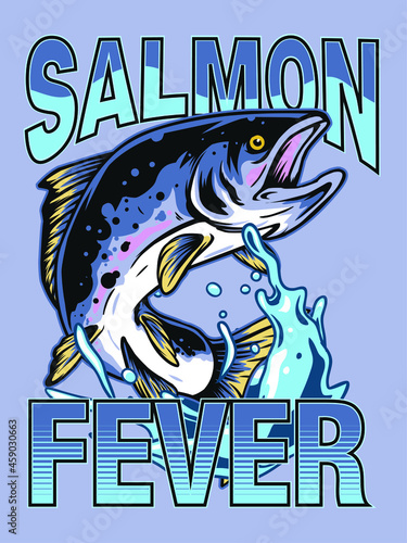 Salmon fishing poster design