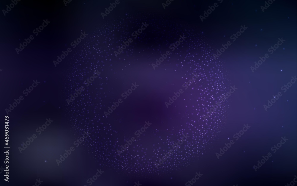 Dark Purple vector template with space stars. Dark Purple vector template with space stars.