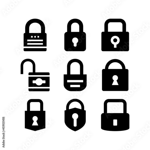 lock set icon on white background