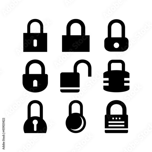 lock set icon on white background
