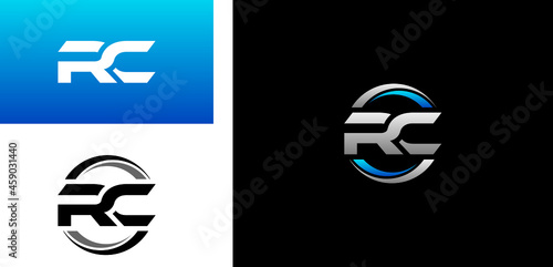 RC Letter Initial Logo Design Template Vector Illustration