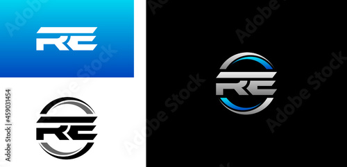 RE Letter Initial Logo Design Template Vector Illustration