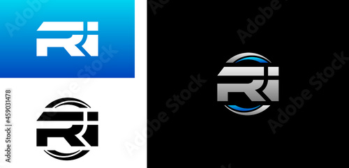 RI Letter Initial Logo Design Template Vector Illustration
