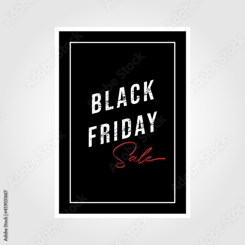 Black Friday Sale banner. Modern minimal design with black and white typography. Template for promotion, advertising, web, social and fashion ads. Vector illustration.