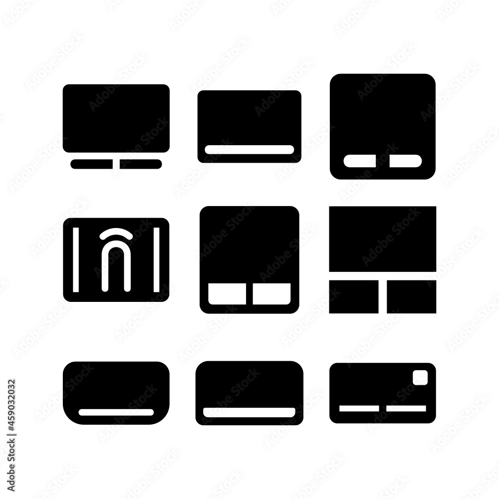 touchpad set icon on white background touchpad set icon on white background