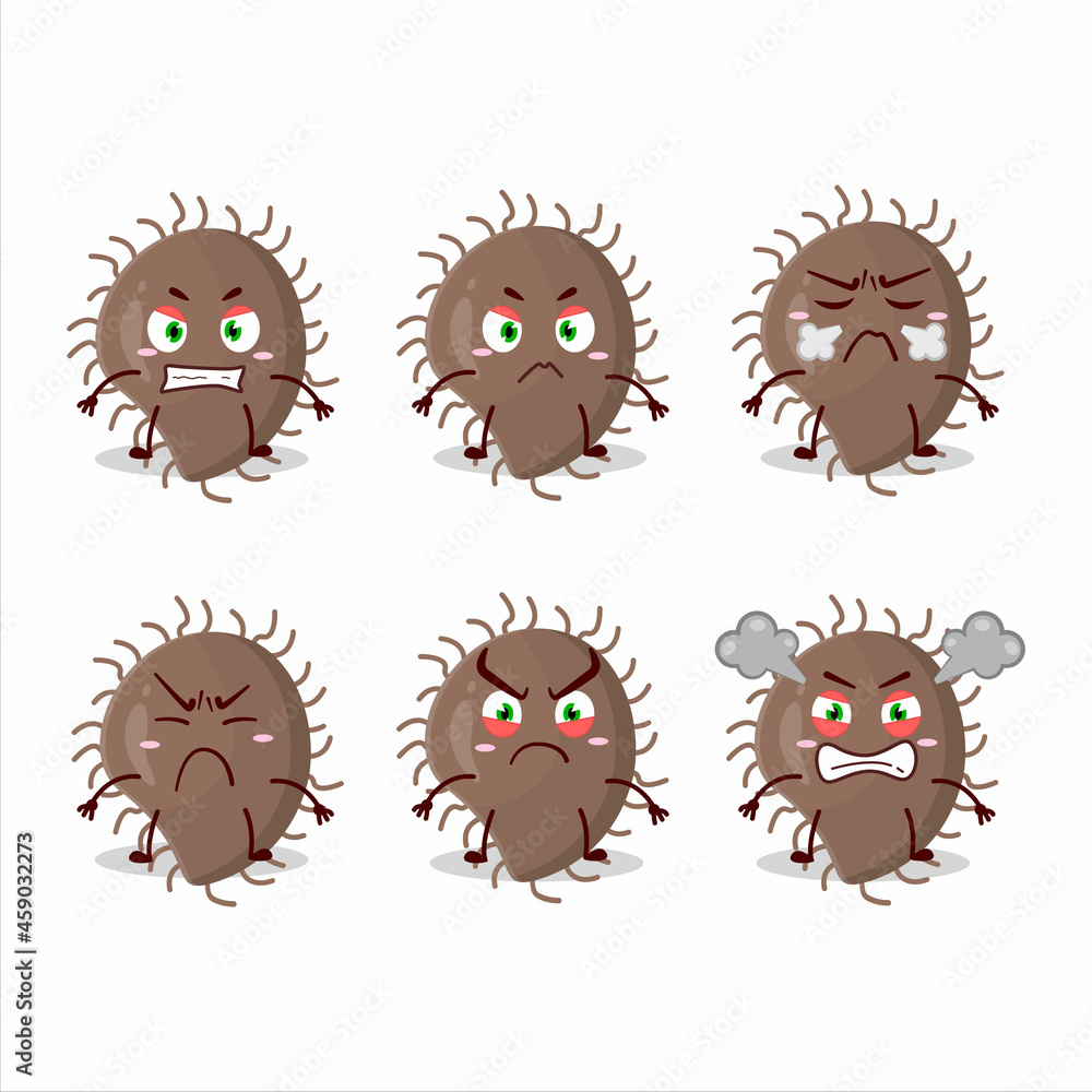 Fototapeta premium Coronaviridae cartoon character with various angry expressions