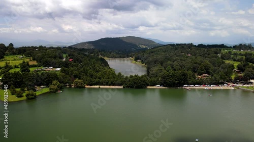 Drone view of two main water reservoirs in Mexico photo