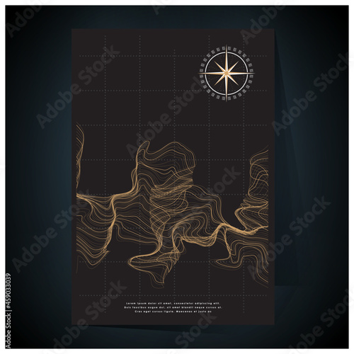 topography gold and silver background