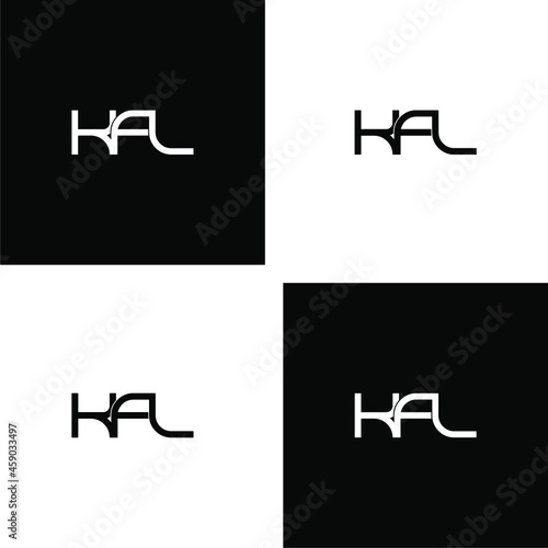 kfl initial letter monogram logo design set photo