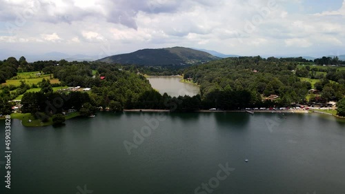 Frontal drone view of Brockman dam in mexico photo