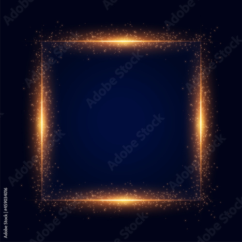 golden sparkle square frame background