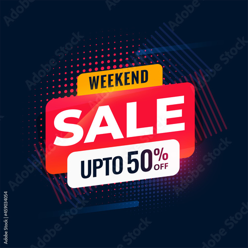 weekend discount sale banner template