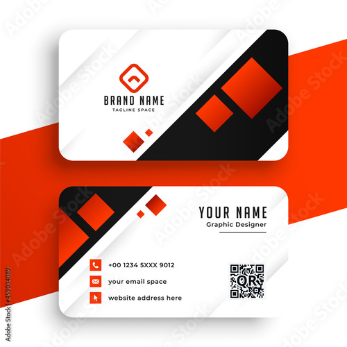 red and white modern business card template